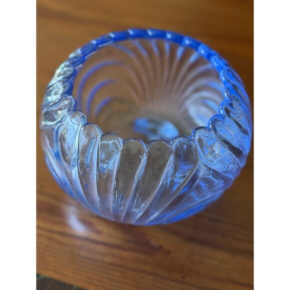 Vintage Elegant Glass Cambridge Blue Caprice Footed Rose Bowl 4.5" Tall - Picture 4 of 16